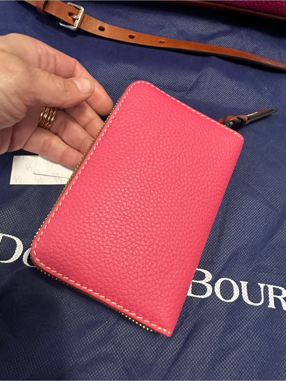 Price firm!!! Dooney & Bourke Pink Pebble Leather Satchel with Matching Wallet